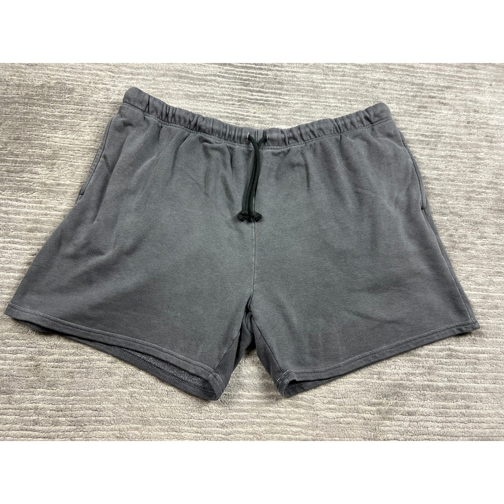 Unbranded Sweat Shorts Mens XL Gray Casual Drawstring Knit Relaxed Fit Pockets